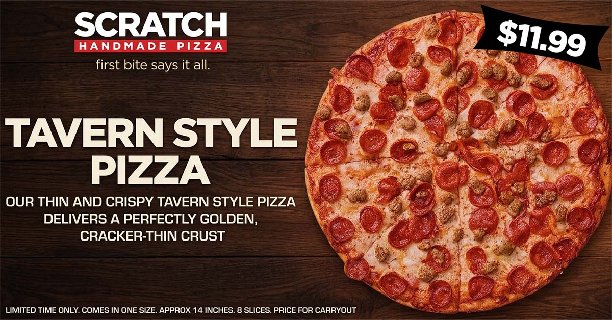 04102026 fb tavern style 1199 Tavern style pizza at scratch