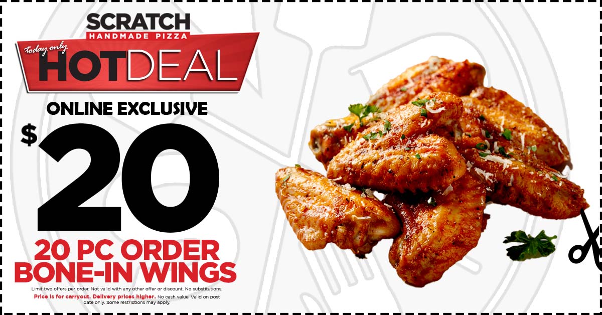 09132025 FB hot deal badge black 20pc wings hot deal wings $20